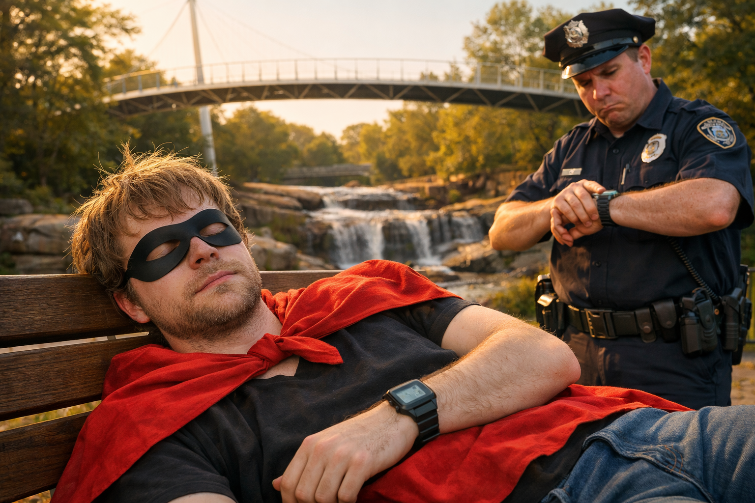Masked Vigilante 'Hero 119' Exploits Loophole In Greenville's Anti-Lying-Down Ordinance