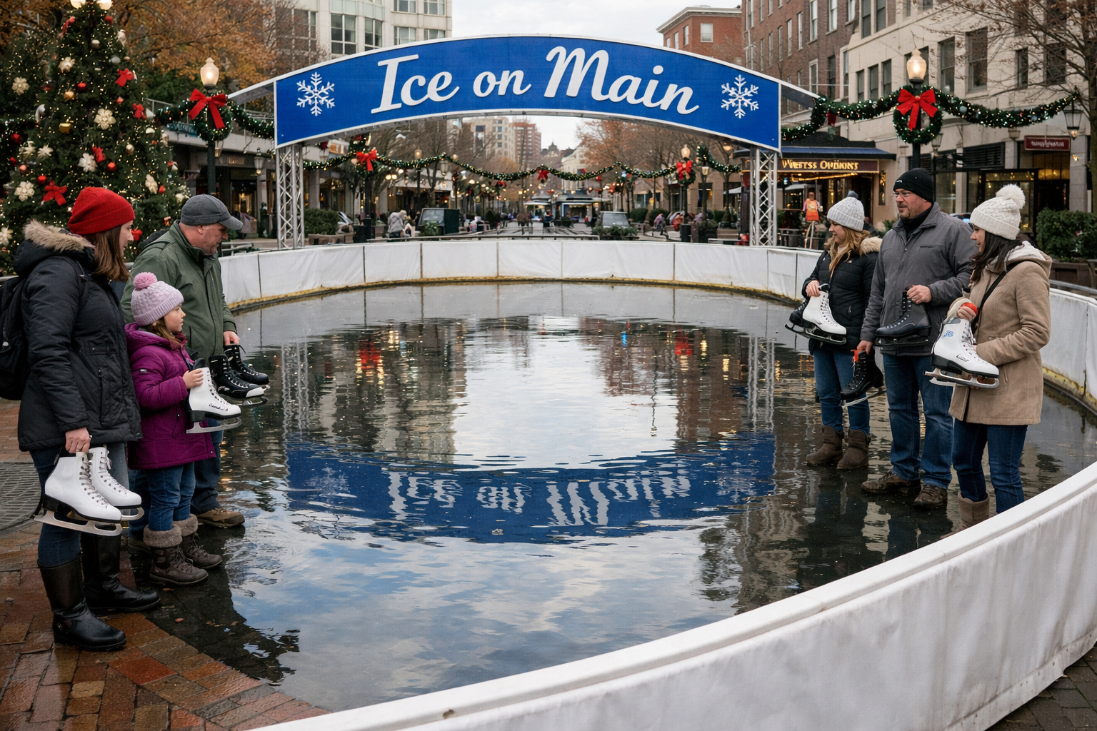 Downtown Ice Rink Delayed After Ice Refuses To Freeze In 75-Degree Weather