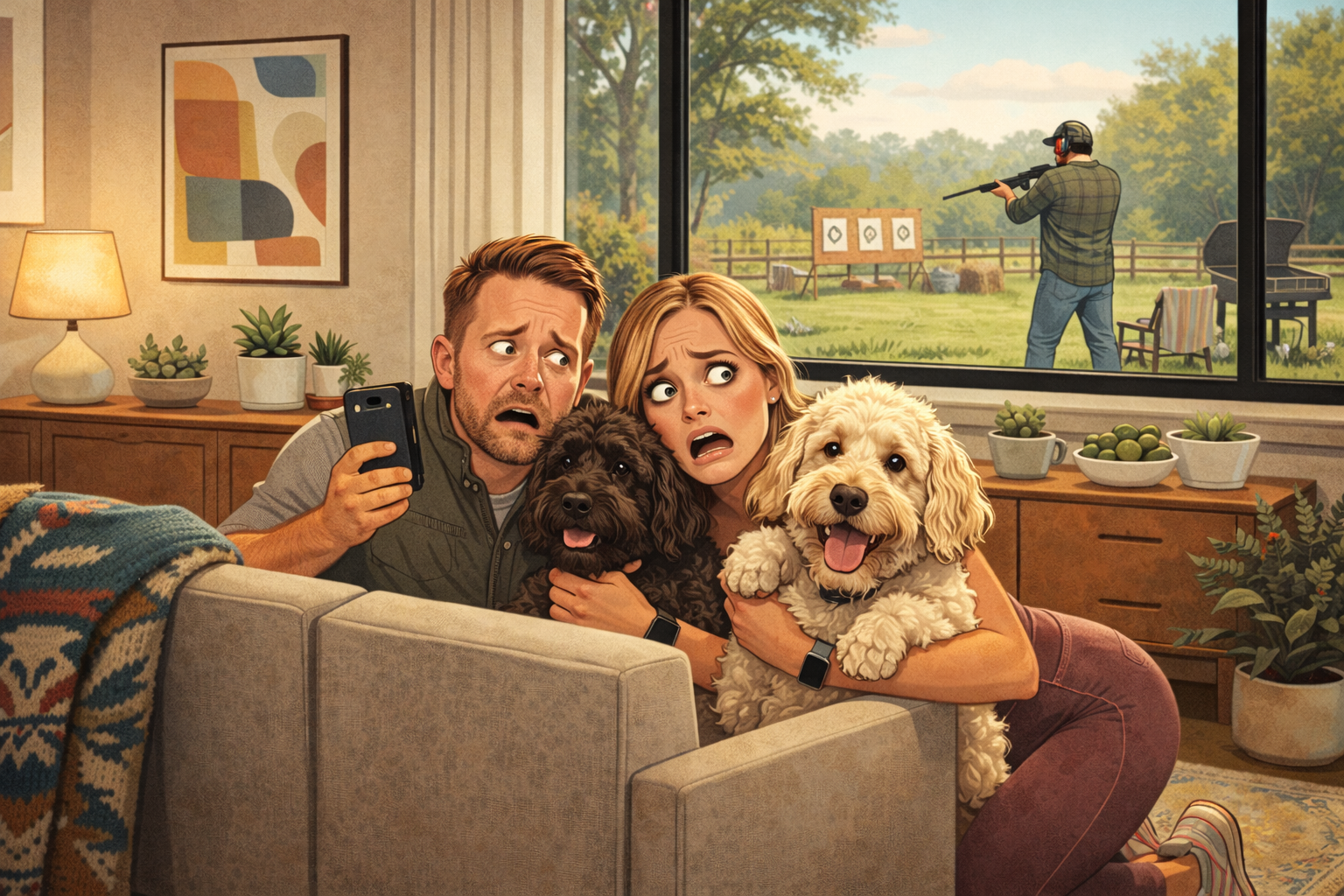 The couple sheltering in place